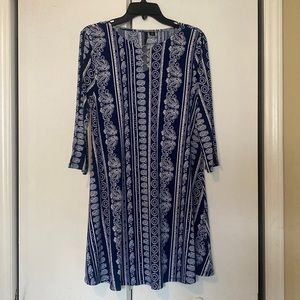 Navy and white swing dress